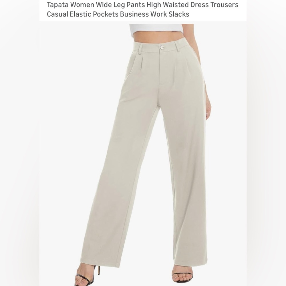 Women's Cream Wide Leg Pants